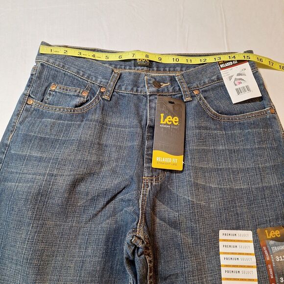 Lee Dark Acid Washed Premium Select Relaxed Fit Straight Leg Jeans Size 31x34 - Picture 5 of 12